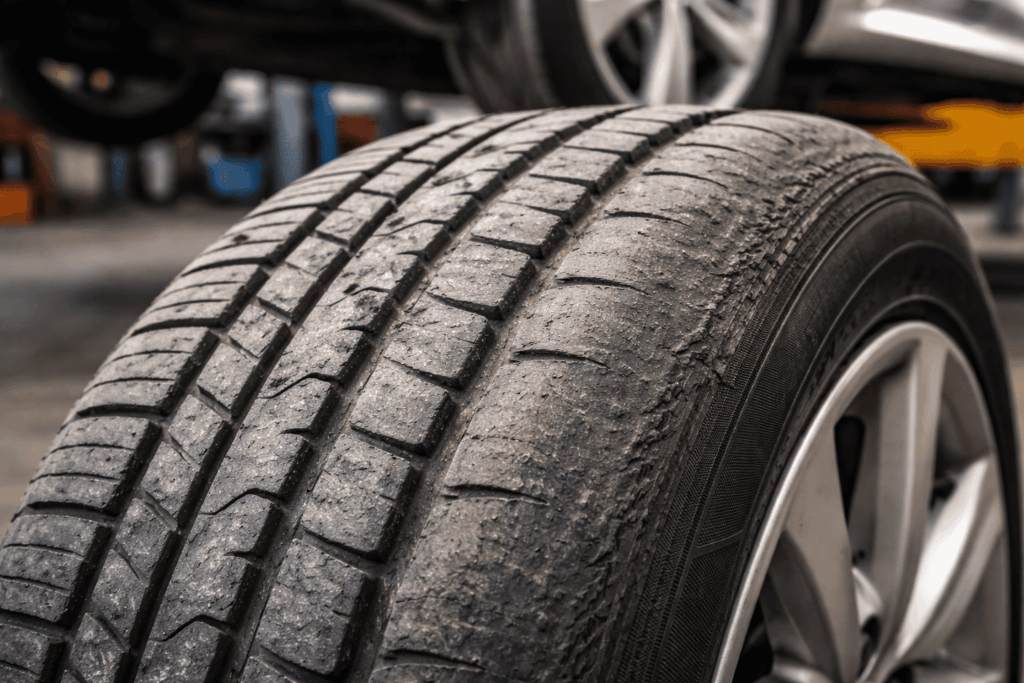 pneu com desgaste irregular e deformações exemplo de pneu desconfortável e inseguro