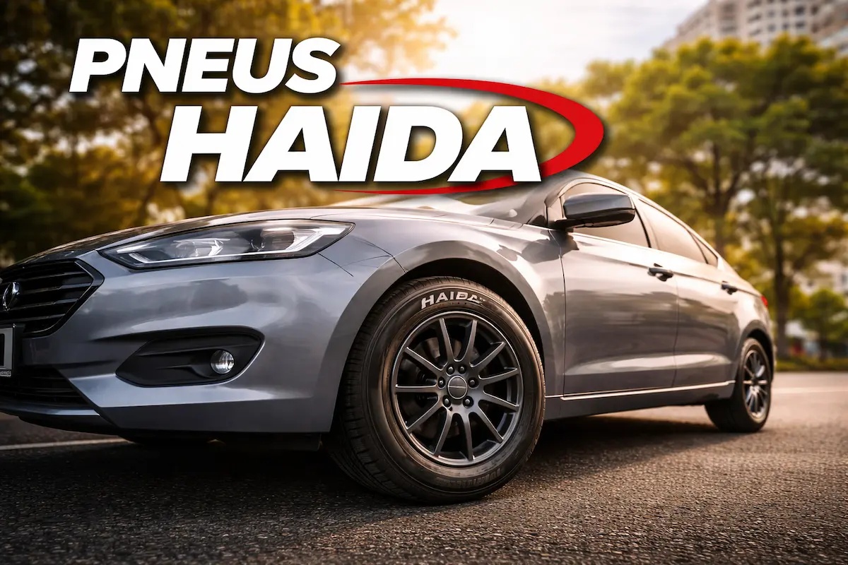 Carro com pneus Haida destacando desempenho e estabilidade no uso urbano