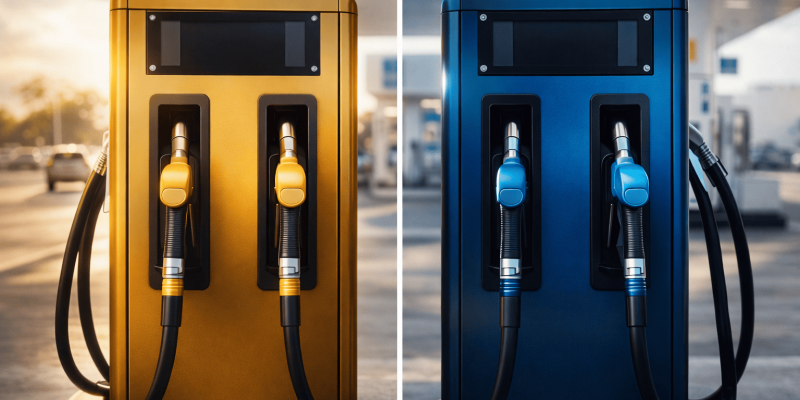 Comparação entre gasolina comum e gasolina aditivada em bombas de combustível