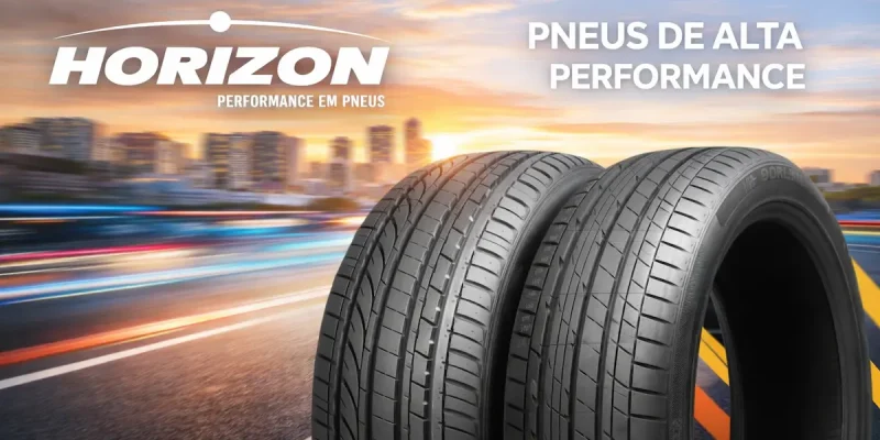 Pneus Horizon de alta performance com tecnologia avançada e design de banda de rodagem otimizado para estabilidade, conforto e segurança na condução.